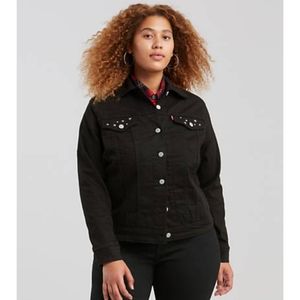 Levi's plus size black denim jacket 3x